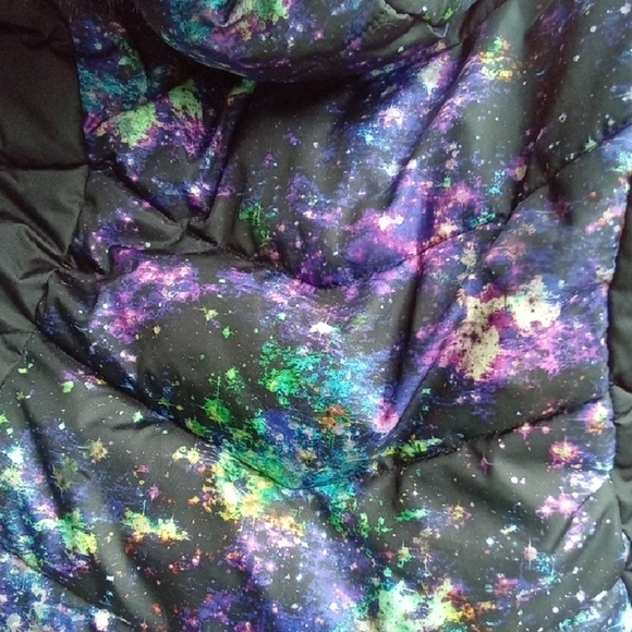 Kids 10/12 ZeroXposur Black and Blue Puffer Jacket with Faux Fur Hood - Picture 5 of 5